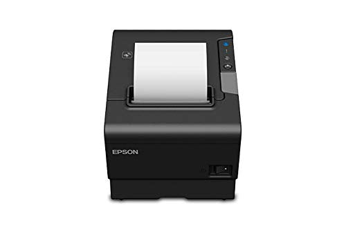 Epson C31CE94061 TM-T88VI, Thermal Receipt Printer, Black, S01, Ethernet, USB and Serial Interfaces, Ps-180 Power Supply and AC Cable