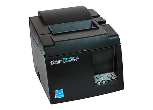 Star Micronics TSP143IIIBI Thermal Printer, Auto-cutter, Bluetooth, iOS, Android/Windows, Power Supply, GRAY